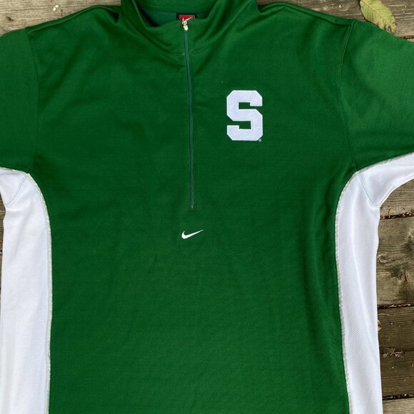 Vintage Nike Center Swoosh Michigan State Jersey T Shirt Green Large - Picture 10 of 16
